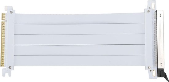 PCIE 5.0 Riser Cable - RTX4090 RX8900 GPU Expansion Booster - 200Mm 5.0 X16 High Speed GPU Riser Card Cable - 128Gbps Speed - Plug and Play - Wit - 20cm van EZDIY-FAB