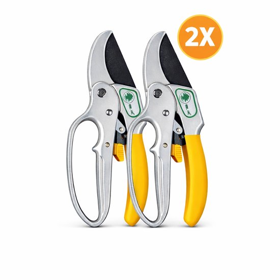 PD® - 3-Traps Snoeischaar 8 Inch - Set van 2 - Extra Knipkracht - Ergonomische Tuinschaar