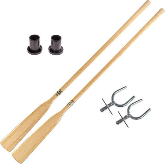 Peddel Set - Roeispanen - Kajakken - Verstelbare Lengte - 240 CM - Zwart Staal Hout