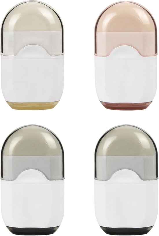 Pencil Sharpener with Eraser, 4 Pcs Manual Pencil Sharpeners, Portable Two Hole Pencil Sharpener with Container for Kids Adults Student School Home Office Stationery (Random Color) van Merkloos	