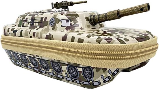 Pennenetui in tankvorm, EVA-tank-etui met grote capaciteit, pennenhouder organizer, waterdichte schrijfwarentas voor studenten