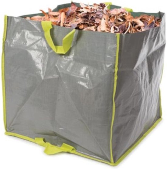 Perel Tuinafvalzak, opvouwbaar, 400 l, handgrepen, grijs, ultrasterk van Perel