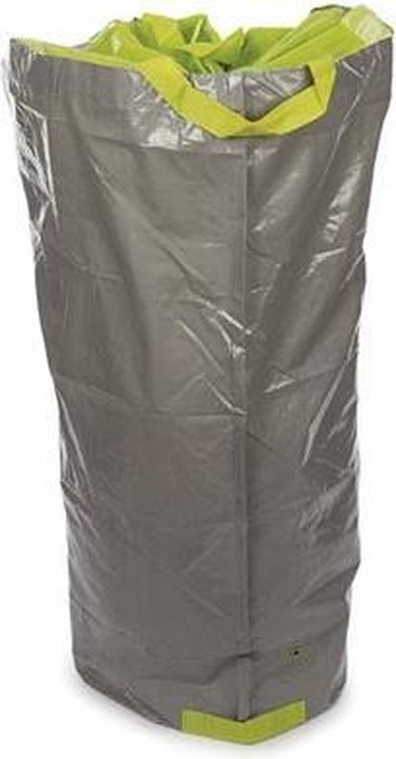Perel Tuinafvalzak, opvouwbaar, 400 l, handgrepen, grijs, ultrasterk van Perel