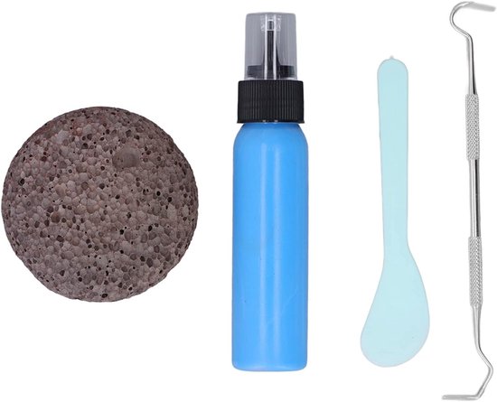 Picking Rock Kit, Latex Padding Flat Round Pick Peel Stone Kit Pick Peel Calming Stone Fidget Toy Anxiety Relief Mental Relaxation for Kids Adults(Blue-latex)
