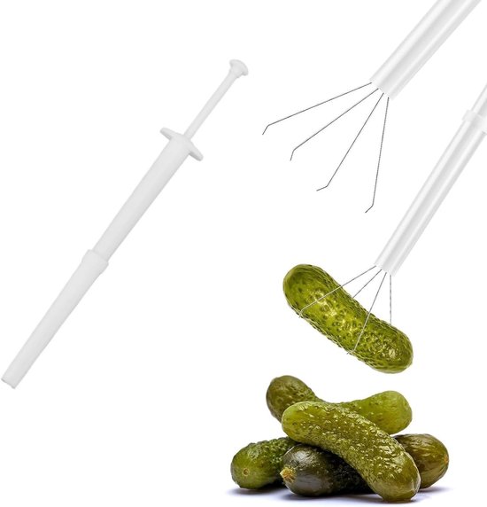 Pickle Pincher, Multifunctional Pickle Pincher Tool Wash and Easy Food Grabbers Tool Hard Plastic Case and Stainless Steel Spring Clips Kimchi Grabber