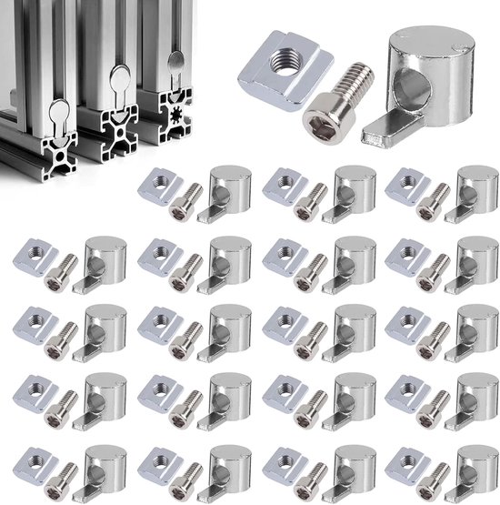 Pieces Sliding Nuts M Grooving Bricks - Aluminum Profile T-Groove Rail M - Stainless Steel Groove Nuts M - Screws Lubricating Nut - Rail C Profile Extrusion Slot Standard - Series van Merkloos	