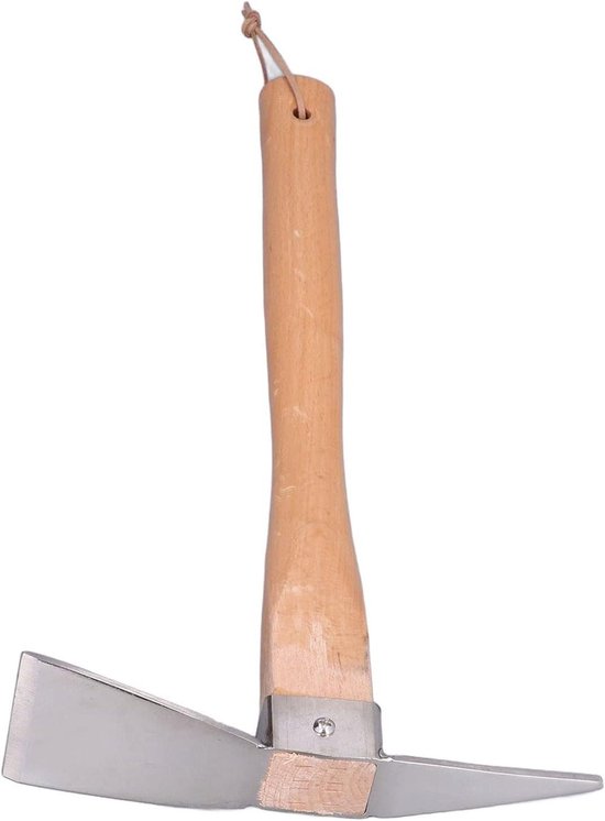Pikhouweel Dubbele Kop - Graafgereedschap Schoffel - Tuinonderhoud - Roestvrij staal - 385mm - Zilver