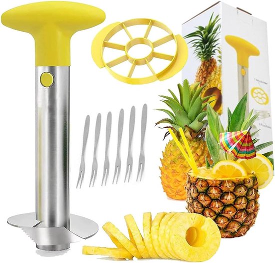 Pineapple Cutter - RVS Ananas Snijder - Ananas Pitter en Snijder voor Fruit - Thuis - Restaurants van Merkloos	
