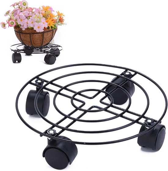 Plant Caddy, ronde ingemaakte plantenstandaard op wielen, Heavy Duty bloempot rek op rollen plantenbak trolley met universele wielen voor binnen buiten thuis tuin van Wagner.