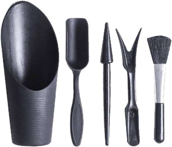 Planten Gereedschap Set - Bonsai Tuin Kit - Kamerplant Verzorging - Lichtgewicht Handgrepen - 5 Delig - Getoond