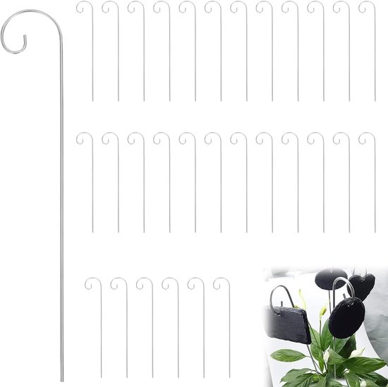 Plantenbordhaken 20 cm - roestvrij staal - weerbestendig - flexibele tuinmarkering - SnelShoppen
