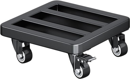 Plantenhouder met wielen, plantenroller met wielen, robuuste metalen bloempotstandaard, mobiel potdienblad, rollende plantenonderlegger voor draaibare wielen buiten,30 x 30 cm van Merkloos	