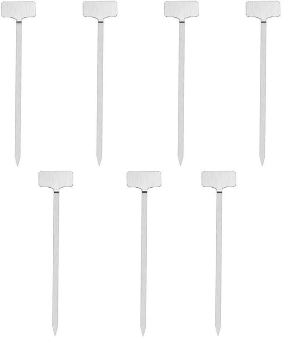 Plantenmarkers Set - Tuin Etiketten - Planten Identificeren - Roestvrij Staal - 7 Stuks - Blauw