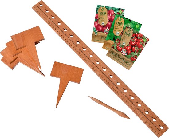 Plantenstarterset met gereedschap en biologische zaden voor groenten van Merkloos	