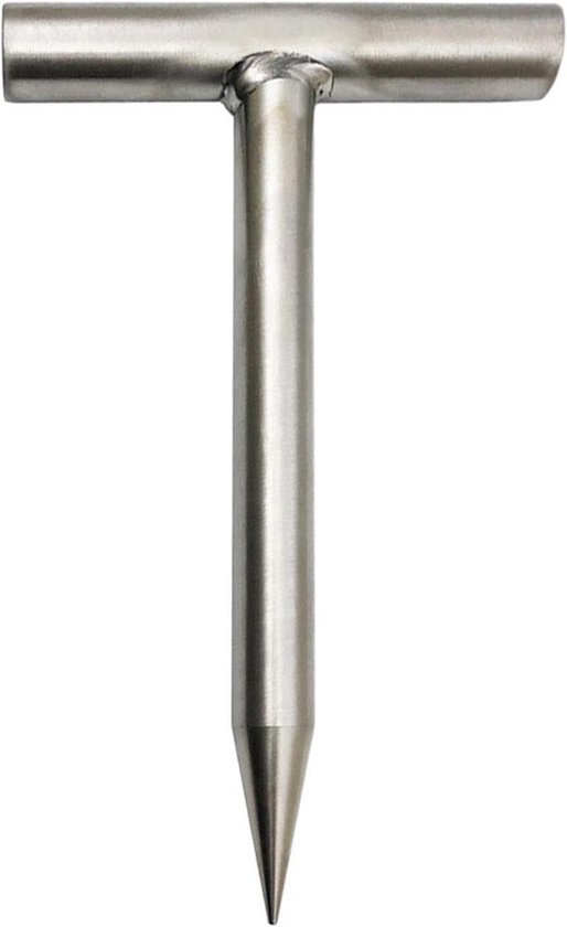 Planthout Roestvrij Staal - Tuin Dibbler - Bloembollen Planten - Ergonomische T-Greep - 19.6 x 19.2 cm - Meerkleurig