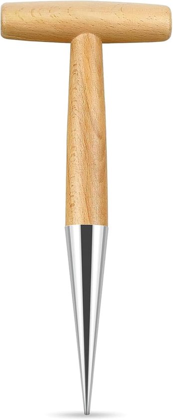 Planting Wood Stainless Steel Onion Plant - Flower Bulbs Garden Tools - Plant Aid with Cross Stool and Steel Tip - Picking Rod for the Earth van Merkloos	
