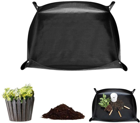 Plantmat 100x100 cm Waterdicht - Opvouwbaar en Groot - Zwarte Tuinmat voor