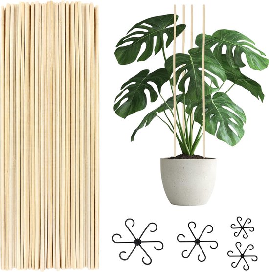 Plantsteunen 50pcs 40cm - Herbruikbaar bamboe - Duurzaam en stevig - Ideaal voor tuinondersteuning - ShopVlot