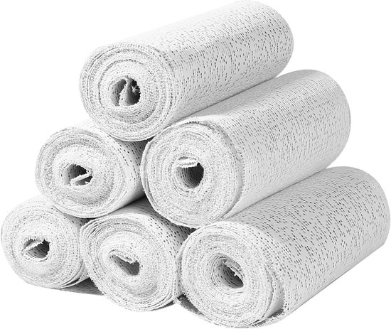 Plaster Cloth Rolls - 6pcs - Gypsum Mesh Bandage - Body Castings Crafts - Molds - Belly Molds - 12.5cmx2.7m van Merkloos	