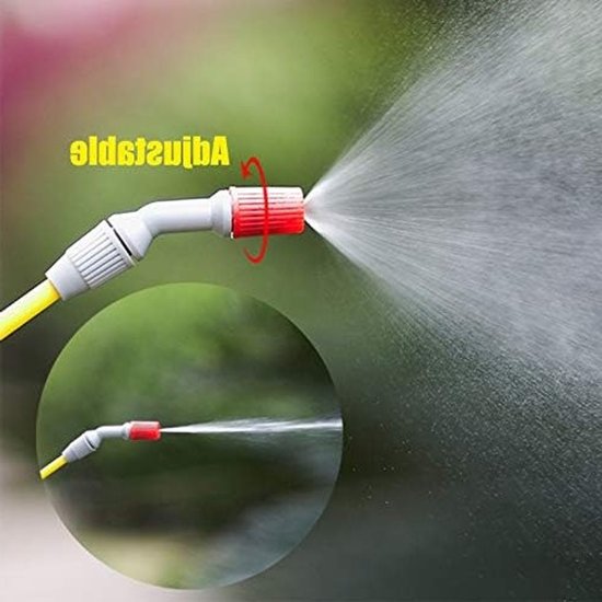 Plastic Drukspuit met Elleboogmondstuk en Ventiel voor Tuin, Schoonmaak en Huisdieren - Verstelbare Rode Spuitkop