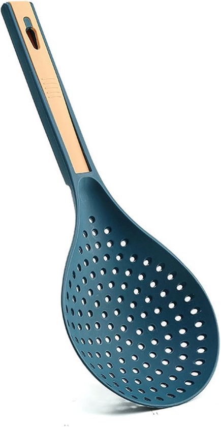 Plastic Skimmer, Heat Resistant Fine Slotted Spoon with Large Capacity and Clip Multifunctional Kitchen Tools with Convenient Design and Fine Mesh Filtering van Merkloos	
