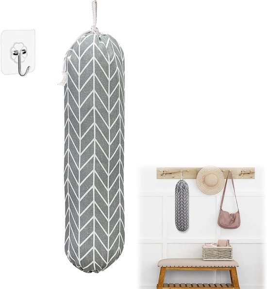 Plastic zakhouder - wandgemonteerde afvalzakhouder - plastic zakdispenser - opvouwbare plastic zakhouder - hangend - hangende vouwzakken - organizer - plastic tassenorganizer - zakverzamelaar - multifunctioneel en ruimtebesparend van Merkloos	