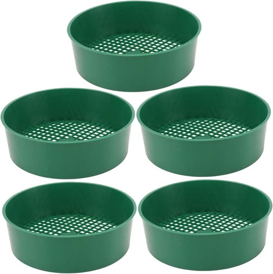 Plastic Zeef Set - Tuin Zeef - Planten Verzorgen - Fijnmazig Ontwerp - 5 Stuks - Groen