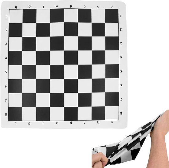Platte Schaakbord - Internationale Vinyl Lederen Schaakbord - Klassieke Vouwen Reizen Schaakspel voor Kids - Party en Familie Activiteiten van Merkloos	