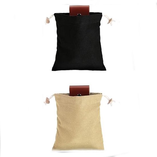 Plukzak - 2 stuks - Opbergtas - Fruitpluktas - Unisex - Oogstzak - Tuinaccessoires - Geschikt voor buiten, boomgaard, boerderij, tuin, groenten en fruit - Zwart, kaki - 22*20 cm - One size fits all