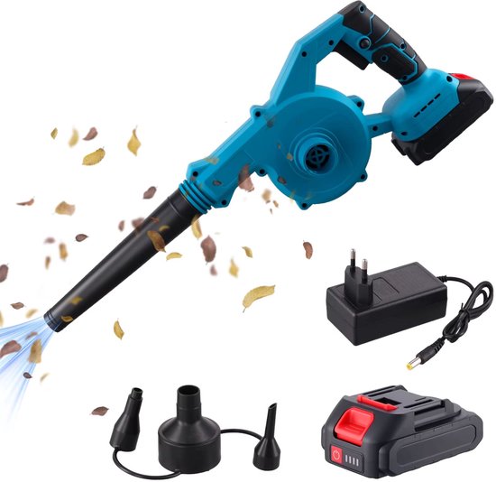 PODOFO Draadloze bladblazer - 2-in-1 - bladblazer én stofzuiger - Voor bladeren, sneeuw, zand & vuil - 24.000 RPM - 18V voor Makita accu