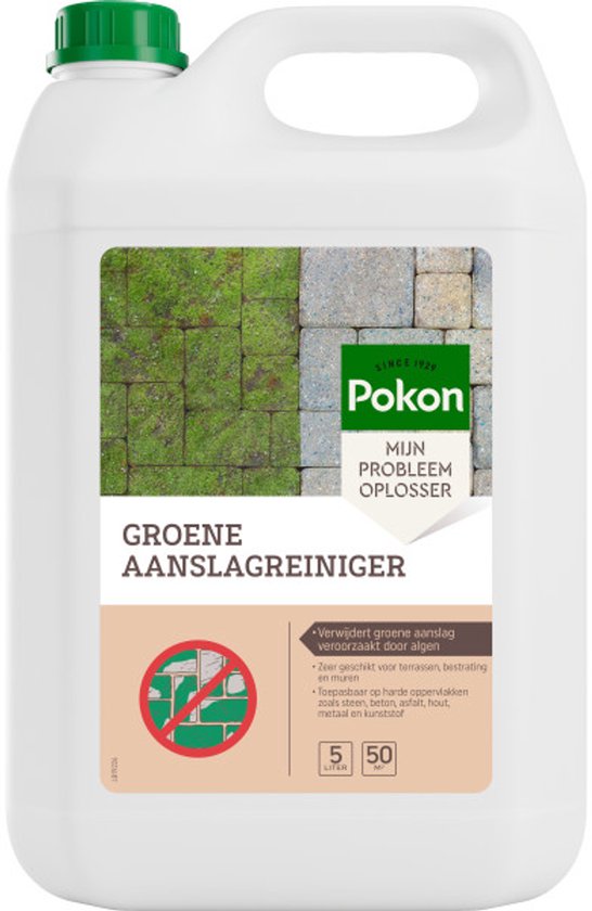 Pokon Groene aanslag reiniger - Natuurlijk - 5L voor 50m² - Kant en klaar - Terrasreiniger - Groene aanslag verwijderaar