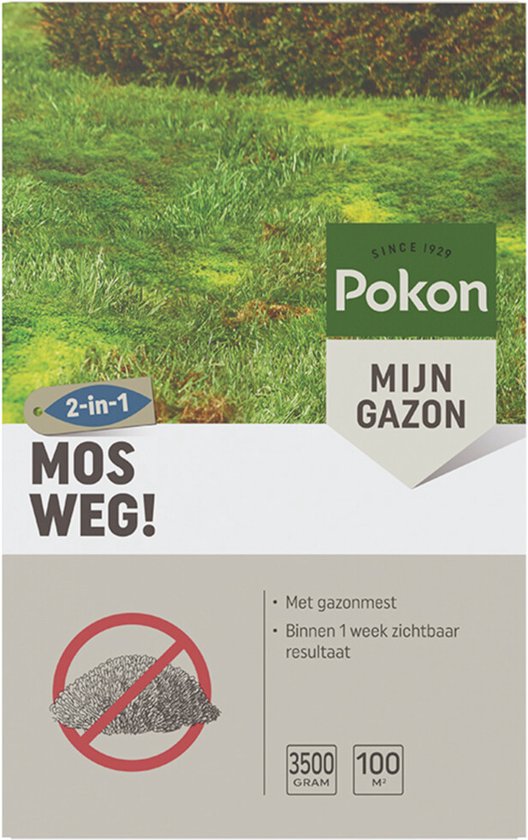 Pokon Mos Weg! - 3,5kg - Onkruidverdelger - Geschikt voor 100m² - Mosbestrijder - Anti mos gazon van Merkloos	