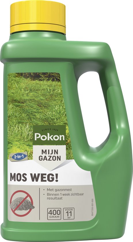 Pokon Mos Weg! - 400gr - Onkruidverdelger - Geschikt voor 11m² - Mosbestrijder - Anti mos gazon