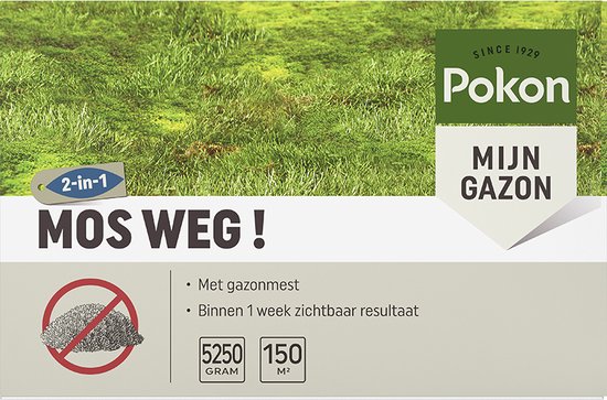 Pokon Mos Weg! - 5,25kg - Onkruidverdelger - Geschikt voor 150m² - Mosbestrijder - Anti mos gazon van Merkloos	