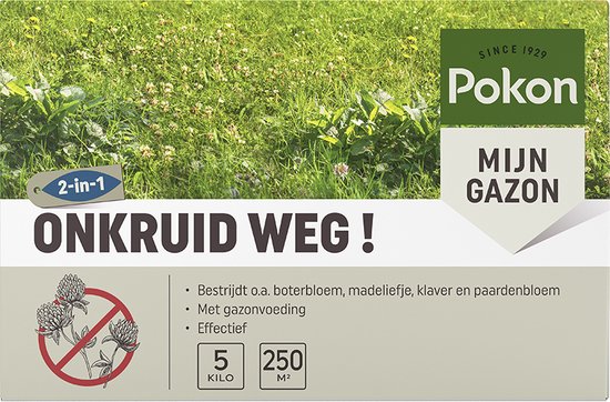 Pokon Onkruid Weg! - 5kg - Onkruidverdelger - Geschikt voor 250m² - Onkruidbestrijder van Merkloos	