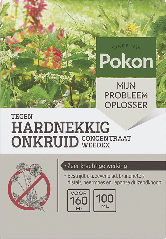 Pokon tegen Hardnekkig Onkruid Concentraat - 100ml - Goed voor 160m2 - 12,5ml per 1l water van Merkloos	