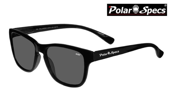 Polar Specs® Polariserende Zonnebril Wave Classic PS9011 – Shiny Black – Polarized Black – Small – Unisex van Polar