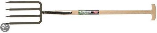 Polet spitvork 4 tanden met houten T-steel van Polet.