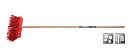 Polet straatbezem PVC borstel 30CM 100% FSC lange steel van Merkloos	
