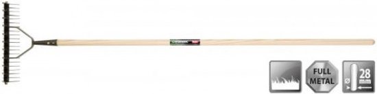 Polet verticuteerhark 21 tanden 400mm met essen steel 150cm van Merkloos	