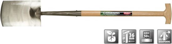 Polet Zwanenhalsspade Essen Houten steel gepolijst - 950mm van Merkloos	