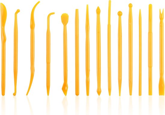 Polymeerklei gereedschap, 14 stuks aardewerk klei beeldhouwen gereedschap, plastic klei modelleergereedschap, aardewerk snijgereedschap, dubbelzijdige polymeerklei modellering beeldhouwgereedschap voor graveren embossing vormgeven van Merkloos	