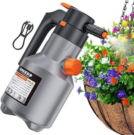 Pompschuimspuit - Elektrische spuit - Auto wassen - Oplaadbaar druksysteem - 2 Liter tank - Grijs