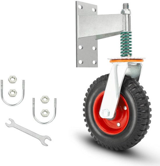 Poortwiel Zwaar - Hekrol - Poorten Bewegen - Schokabsorberend Veerbelast - 600 Lb Capaciteit - Zwart van Merkloos	