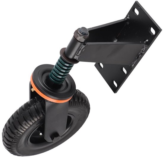 Poortwiel - Zwenkwiel - Hekondersteuning - Verstelbare U-beugel - 8 Inch - Zwart