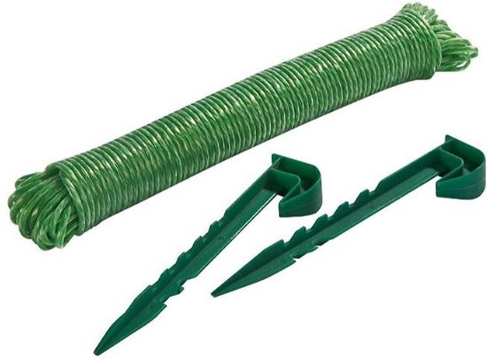 Pootlijn set, Tuinlijn Met Grondpennen van Merkloos	