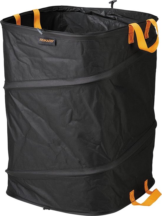 Pop-up tuinafvalzak met handgrepen, opvouwbaar, volume 175 l, hoogte: 70 cm, breedte: 50 cm, zwart/oranje, Ergo van Gloria