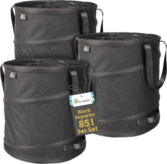 Pop-up Tuinzak 85 Liter - Duurzaam en Stabiel Tuinafvalzak - Ergonomische Handgrepen - Set van 3 van Merkloos	