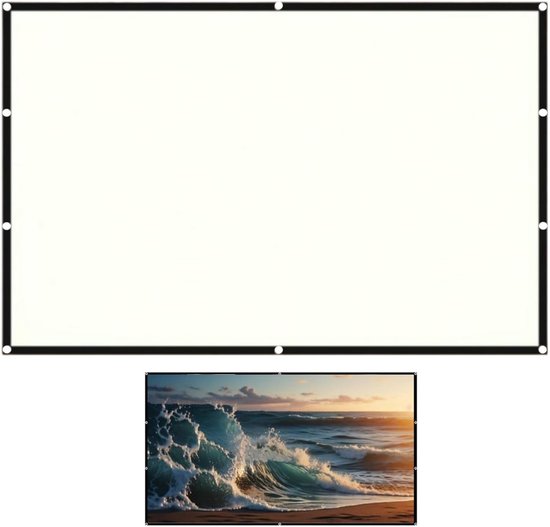 Portable HD Projector Screen - Vouwbaar Projectiescherm - 180 Graden Kijkhoek voor School en Thuisbioscoop - Buitengebruik - 52" (B) x 29.5"(H) - 16:9 van Merkloos	
