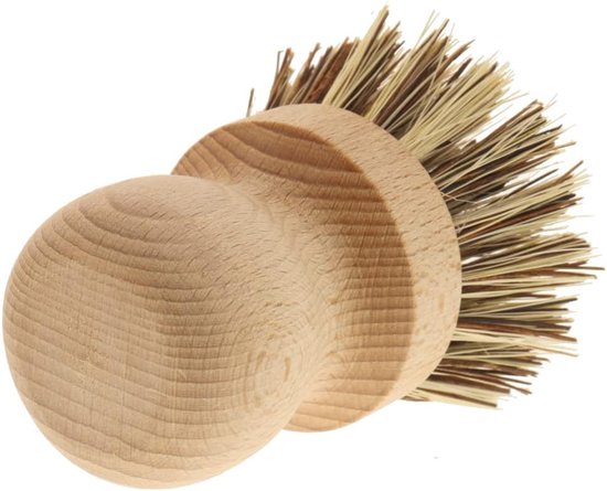 Potborstel, natuurlijke borstel van hout, robuuste en duurzame afwasborstel zonder opdruk, echt Union, 5 cm